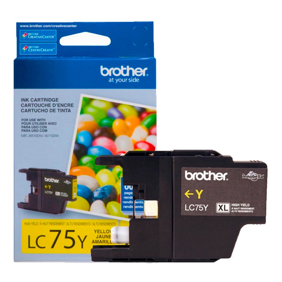 Cartucho de Tinta Brother Amarelo 600 Páginas - LC75Y