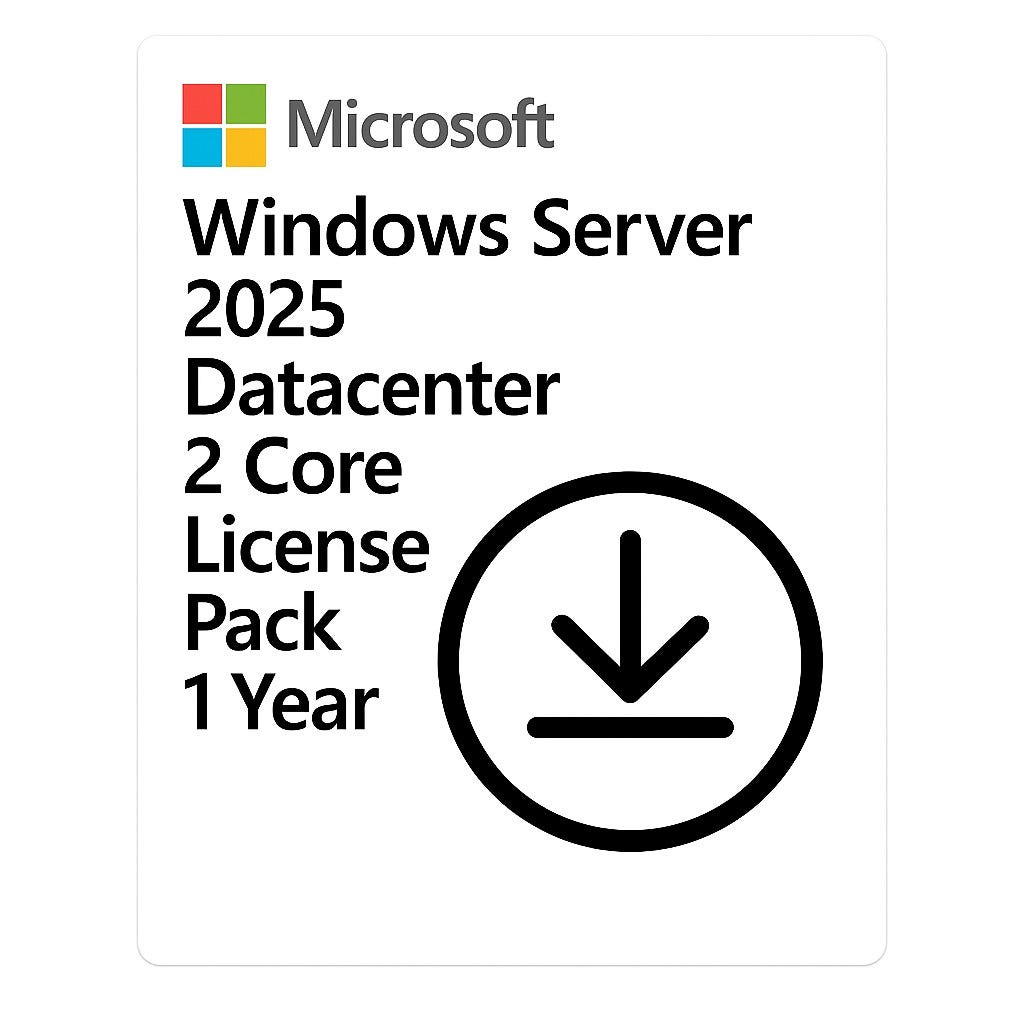 Windows Server 2025 Microsoft Datacenter 2 Core License Pack 1 Ano CSP - DG7GMGF0PWHD-002