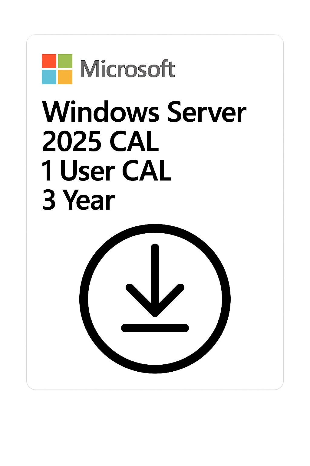 Windows Server 2025 Microsoft 1 Usuário CAL 3 Anos CSP - DG7GMGF0PWHT-006