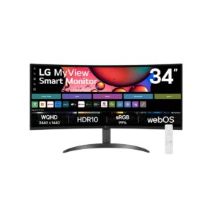 Monitor LG MyView Smart 34" Curvo WQHD VA 100Hz 5ms - 34SR60QC-B