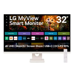 Monitor LG MyView Smart Tela UHD 4K 32" WebOS ThinQ Home Air Play Screen Share Bluetooth - 32SR73U-W.AWZM