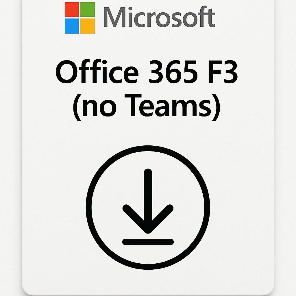 Produto: Office 365 F3 (no Teams) Microsoft CFQ7TTC0LGZW-01F CSP