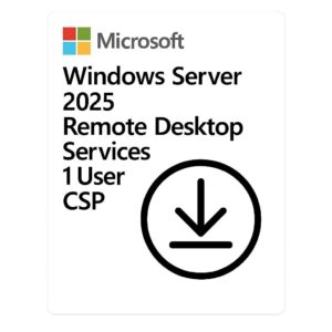 Produto: Windows Server 2025 Microsoft Remote Desktop Services 1 Usuário CAL Perpétuo CSP - DG7GMGF0PWHB-004